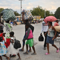 Straßenszene in Haiti.Foto: Richard Pierrin/AFP