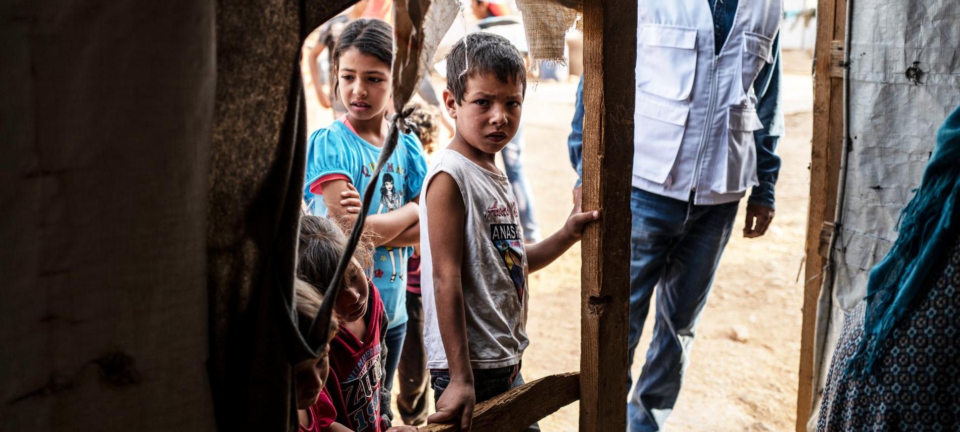 Syrische Flüchtlinge in einem Camp im Libanon. Ärzte der Welt leistet medizinische Hilfe. Bild: Arnaud Finistre