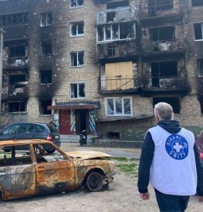 Die Zerstörung durch die russischen Angriffe betrifft auch lebenswichtige Infrastruktur. Foto: Ärzte der Welt